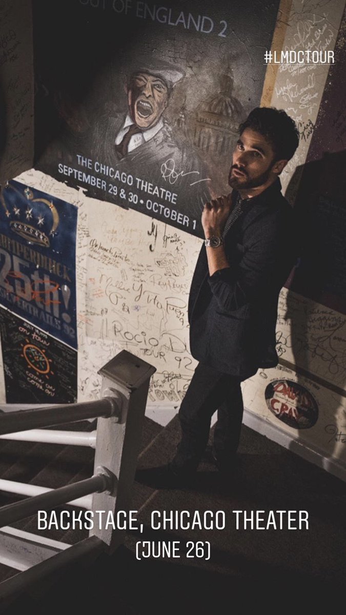 DarrenArmy's tweet photo. Darren backstage at the Chicago Theatre via his Instagram Story https://t.co/lL8LO75GAD #LMDCTour #LMDCChicago https://t.co/4CPZa3LXfE