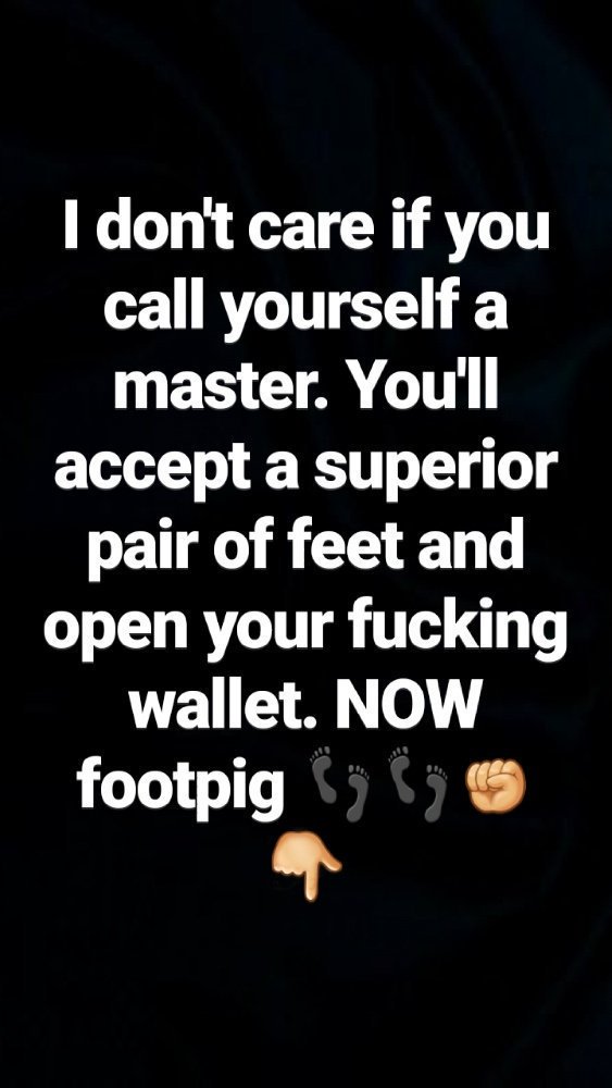 SmellTheFeet's tweet photo. Excuses won't work. Oh, you think you're a Master too? Sit down. Kiss my feet. You will feel better. #findom #footmaster #malefeet #footpig #straightfeet #footfetish #cashpig #paypig #footslave @find0m https://t.co/OBFkjHfmKp