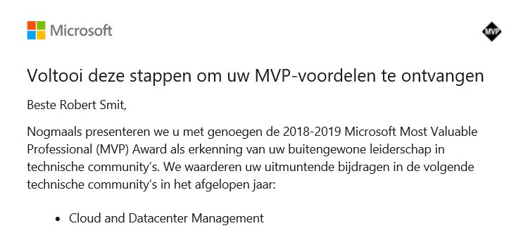 Clustermvp's tweet photo. It's official Honnored and Happy to be renewed for my 10th MVP award! Thanks to all my followers and Blogreaders proud! #MVPBuzz #CDMMVP @MVPAward @TinaStenderup https://t.co/gdg4whqkJm