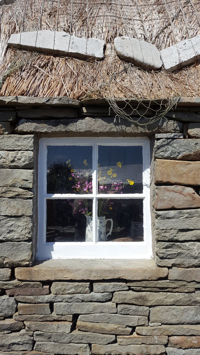 Pretty windows inside and out, #wildflowers #crofthouse #nostalgia #Shetland #history