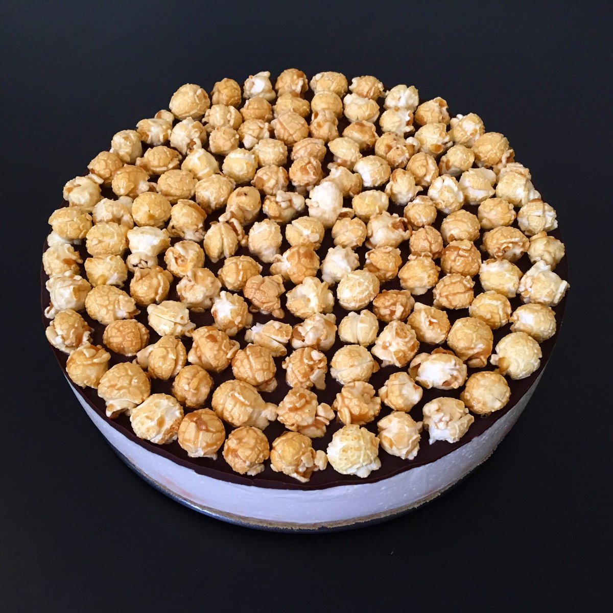 The newest #cheesecake at Capas is this Sweet #Popcorn Cheesecake with a #chocolate ganache, delivered to a lucky birthday boy this morning. #HappyBirthday! 🎉

#Cardiff #dessert #foodblog