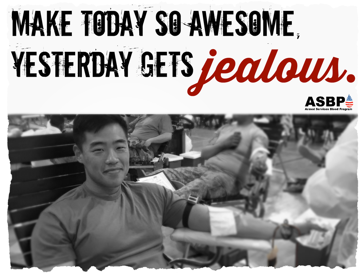MilitaryBlood's tweet photo. Jealous much? #MakeTodayAwesome #Donateblood #military #BeALifeSaver #KickBackSummer https://t.co/EtibNeu6X4