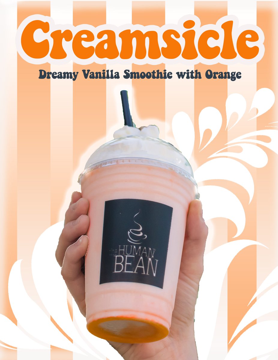 HumanBeanInc's tweet photo. Check out July's monthly special, the Creamsicle!  View our full menu here: https://t.co/1MGrsH2Y9z https://t.co/tLeIhsExks