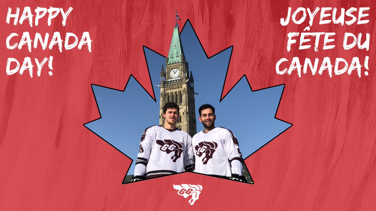 Happy Canada Day from #HorseHockey🐴! L'équipe de hockey masculin des Gee-Gees vous souhaite une Joyeuse fête du Canada! 🇨🇦
