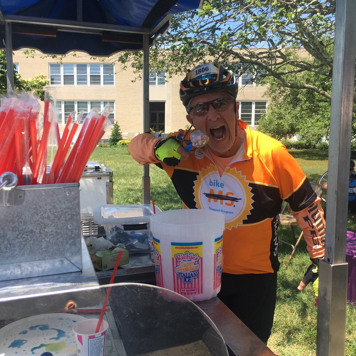 dylanandpetes's tweet photo. Day 2 @mssociety #CapeCodgetaway! Today we’re at #CrooksBeach in Eastham. Stop by and cool off with some slush! #BikeMS #DontJustRide https://t.co/S9jZDsa8NY