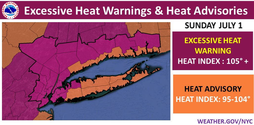 Excessive Heat Warnings are in effect for today where heat index values can reach 105°+.  Stay hydrated &amp; know the signs of heat exhaustion. NEVER leave pets or children unattended in cars!