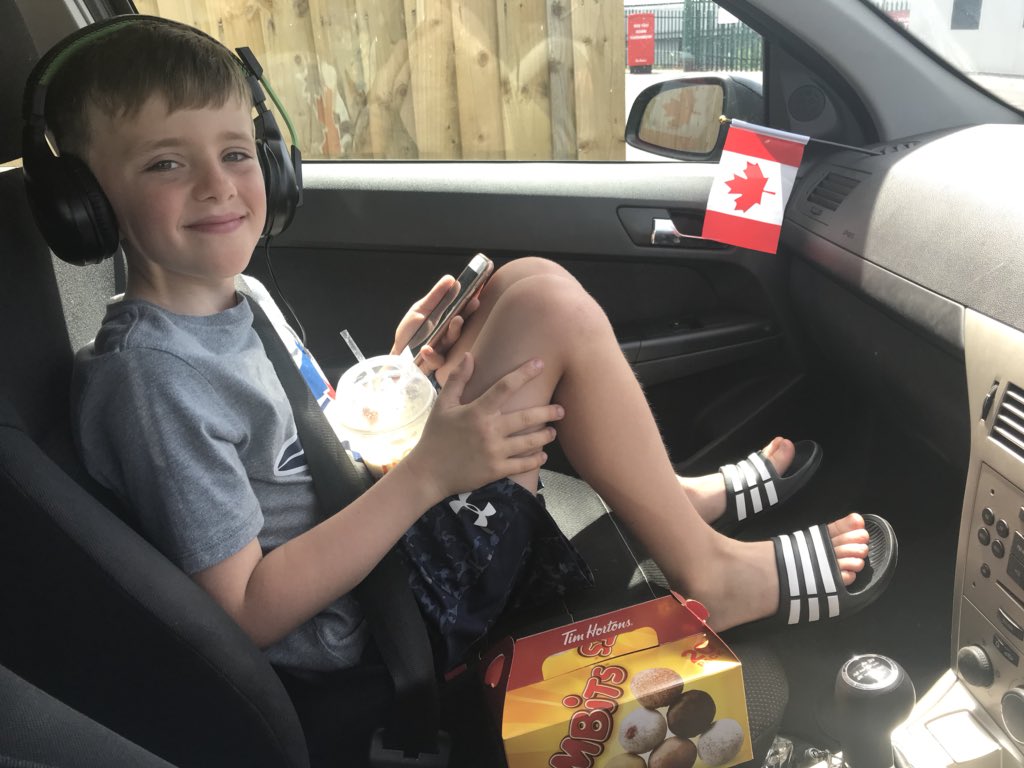 Happy Canada Day <a href="/timhortonsuk/">Tim Hortons UK</a> 🇨🇦 Sonny &amp; I celebrated with a Tims breakfast 🇨🇦☕️👌🏼and of course some Timbits to take home 🤗❤️