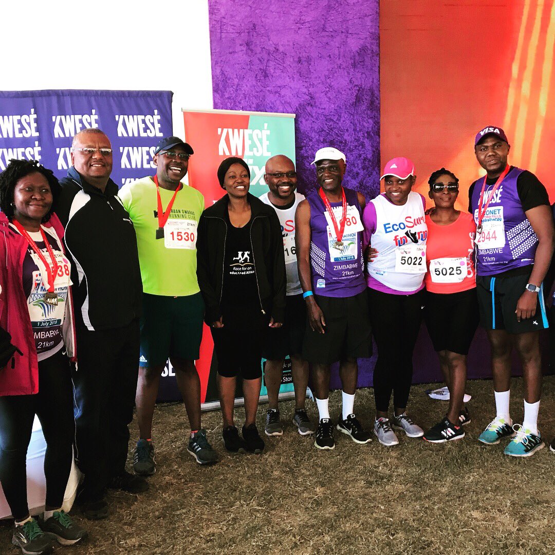 DrMambondiani's tweet photo. It’s a Wrap. We came, we saw, we conquered. Thank you to the over 4000 participants who joined the @econetzimbabwe marathon this year. Looking forward to seeing and running with new entrants in the 2019 edition. @FungaiMandiveyi #EVFM2018 #BeTheThunder https://t.co/wwzsBRVnMs