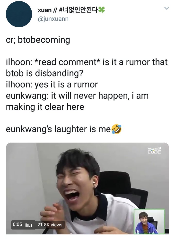 How Eunkwang respond when he was asked if BTOB is disbanding