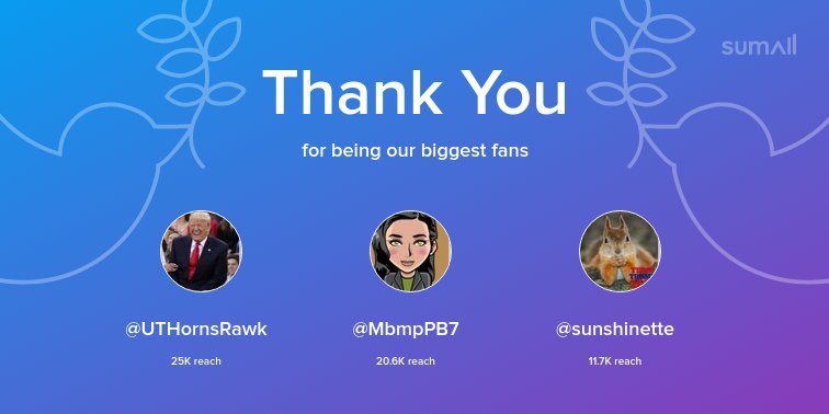 gch1593's tweet photo. Our biggest fans this week: @UTHornsRawk, @MbmpPB7, @sunshinette. Thank you! via https://t.co/VmRH2WUpvD https://t.co/15lJ1eIv7D