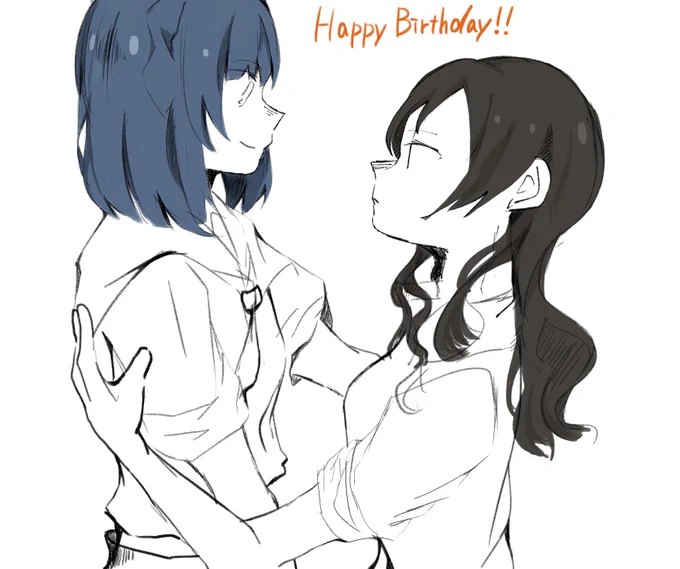 @Yuriko_Love_Man ロンさんお誕生日おめでとうございました!!!いつもロンさんのゆりしほの可愛い絵を楽しみに見させてもらってます!!ロンさんの可愛い絵柄が大好きです!新しい年がロンさんにとって良い一年になりますよう…! 