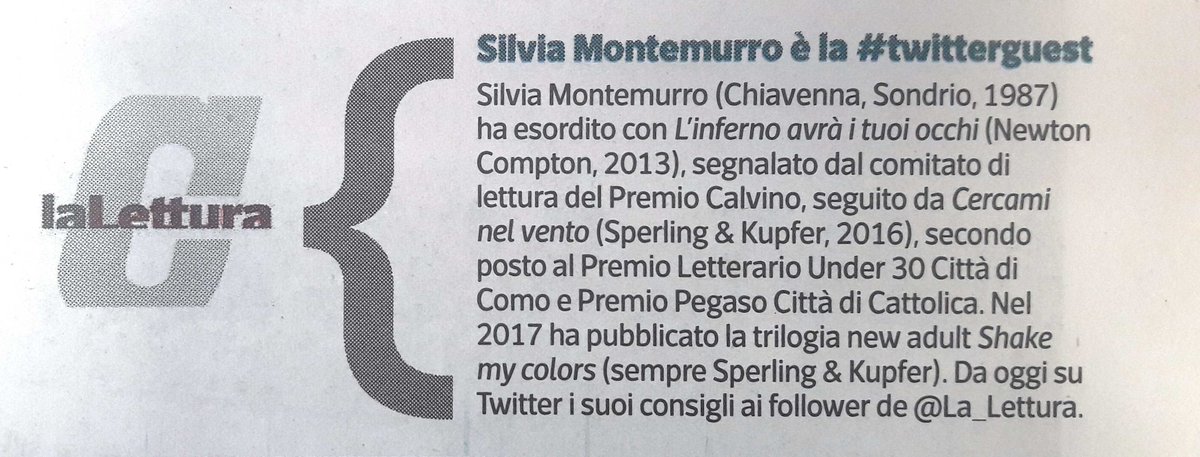 La_Lettura's tweet image. Diamo il benvenuto alla nuova #twitterguest, la scrittrice @silvimontem. Da oggi consiglia un titolo al giorno #vivalaLettura