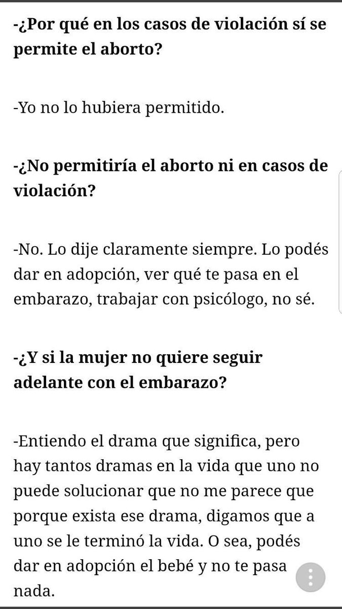 LelainaPeirce's tweet photo. ¿Te violaron y estás embarazada? Transitá el embarazo... andá viendo, que fluya. Andá al psicólogo. Ah, ¿no lo podés pagar? Qué drama. Hay muchos dramas en la vida. Pero no podemos darle solución a todas las tragedias. La vida es así. ¿Qué soy vicepresidente? Ay, no sé 🤷‍♀️ https://t.co/OF1h9UnpSj