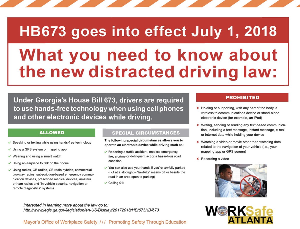 CityofAtlanta's tweet photo. Georgia's new #HandsFreeLaw goes into effect TODAY. Here's everything you need to know: https://t.co/0jGldGZBYZ
