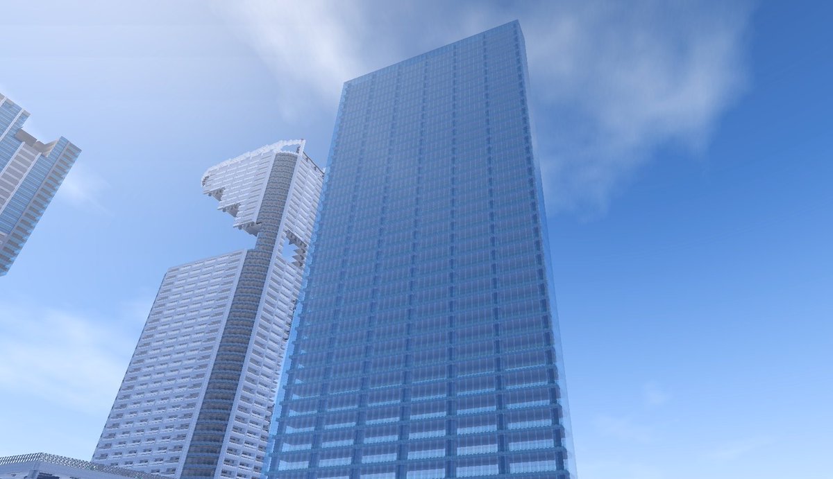 まっきぃ Nightism 高層ビルのカーテンウォール ガラス張り の再現の仕方 自己流 Minecraft建築コミュ Minecraft建築センス向上委員会