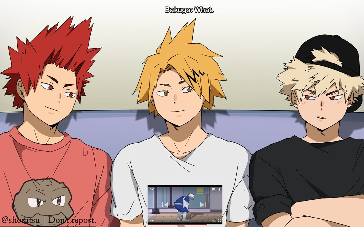 shoratsu's tweet photo. KamiKiriBaku reacts to viral video:
"Shouto can't twerk :( " https://t.co/jrUWTpbR2a