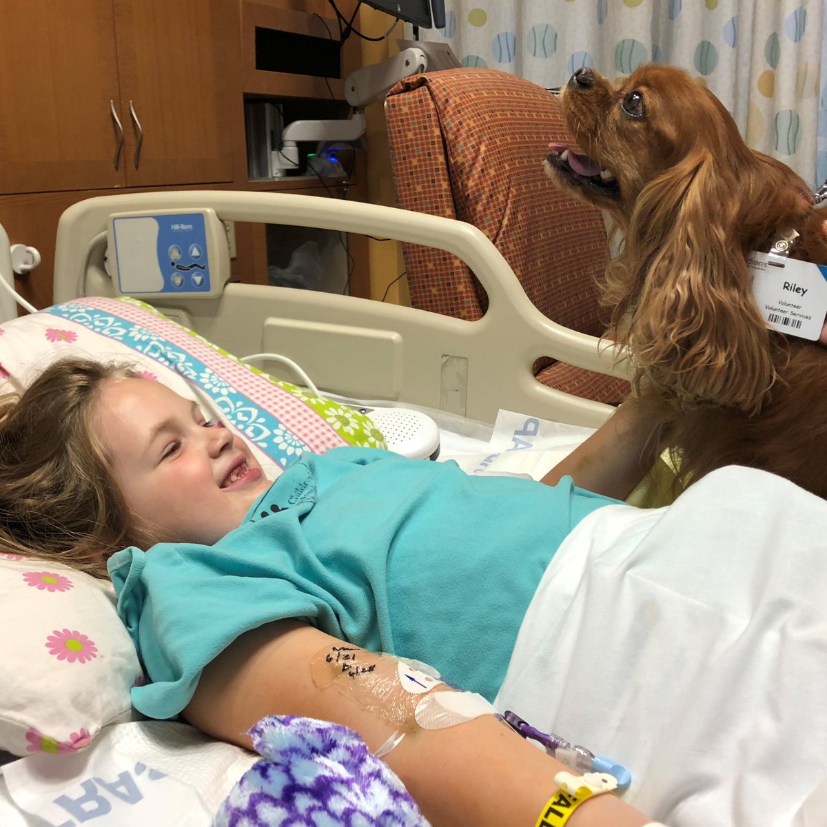 That smile tells the whole story. Isabelle spent 10 days at Children’s Hospital with a rare bacterial infection that was causing severe pain and paralysis. Days were tough, but mom said the way Isabelle's face lit up when she saw a therapy dog was “magic.” Stay strong, Isabelle!