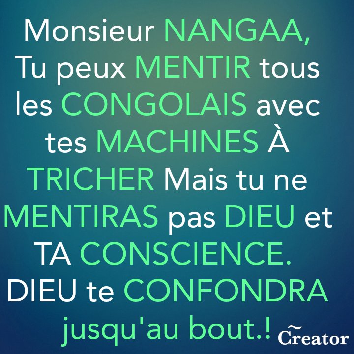 EvangelisteHen1's tweet photo. @cenirdc @CNangaa ATTENTION ! 
ATTENTION ! #Révérend 
#Diacre #Nangaa
Dieu te vois !
1Diacre est 1Serviteur 2Dieu, Sois #JUSTE, #CRAIND #DIEU et Respect les Congolais;
Pr l'intérêt Général 2La #Nation,
Sois #NEUTRE Si tu Vx Vivre LONGTEMPS
Sinon 1Jr tu Diras Si J'avais suivi les Conseils https://t.co/j0vNPa6KlL