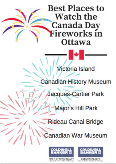 Check out all the great Canada Day Festivities in and around the Capital today.  Happy Canada Day!!  lnkd.in/dRiBpbu

#canadaday #ott #coldwellbankerottawa #kanata #orleans #stittsville #manotick #osgoode #realtorlife
