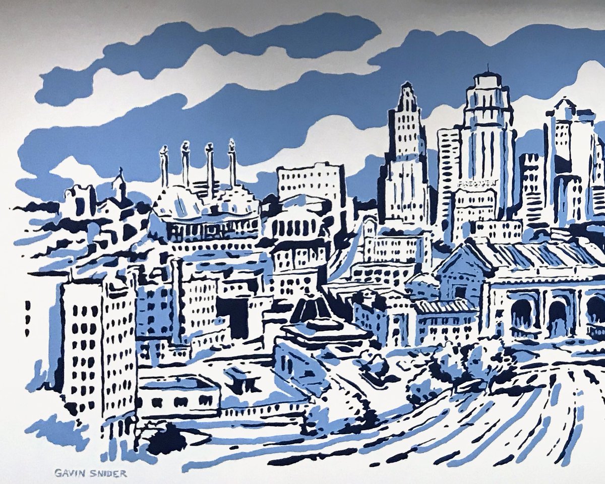 GavinSnider's tweet photo. Three days, two paint colors & many hours of family bonding later, the mural was complete. It’s inside the new office of @CardConnect KC. Thanks to @RaptStudio for the opportunity. Thanks to Mom, Dad and Jonah for the collaboration.
#DrawKC #KansasCity #KCMO #urbansketchers https://t.co/IoFi8wU3Le