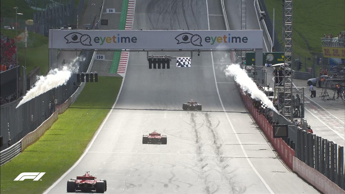 F1's tweet photo. 🏁 TOP TEN (CHEQUERED FLAG) 🏁

VER
RAI
VET
GRO
MAG
OCO
PER
ALO
LEC
ERI

#AustrianGP  🇦🇹 #F1 https://t.co/JlJjC2Ik6D