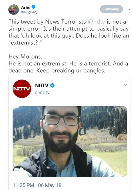 105The  #NDTV tweet quoted by  @muglikar_ might indeed be yet another 'innocent editorial error' for all we know, but then, he is not the only one calling it otherwise!