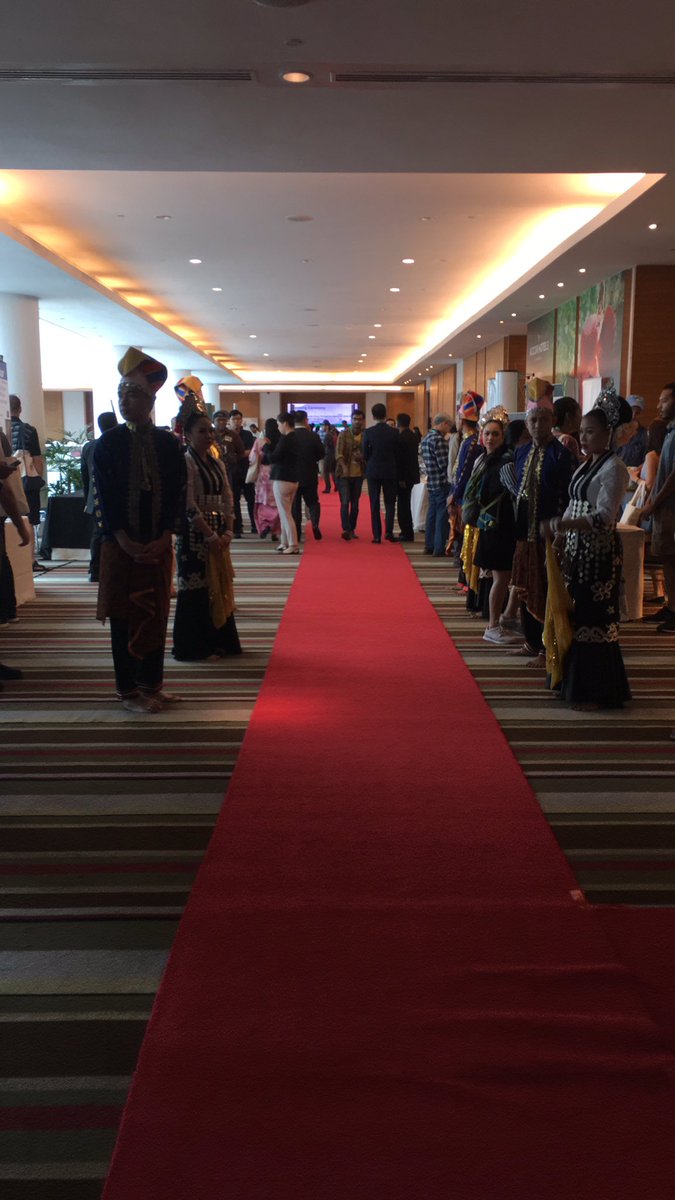 ChloeWebster19's tweet photo. Walking the red carpet. Great opening ceremony to the @ATBC2018 conference followed by mandatory glass of wine at the pub over the Russia/Spain game #atbc18 #kuching #sarawak #borneo https://t.co/CT5fpF0CBR
