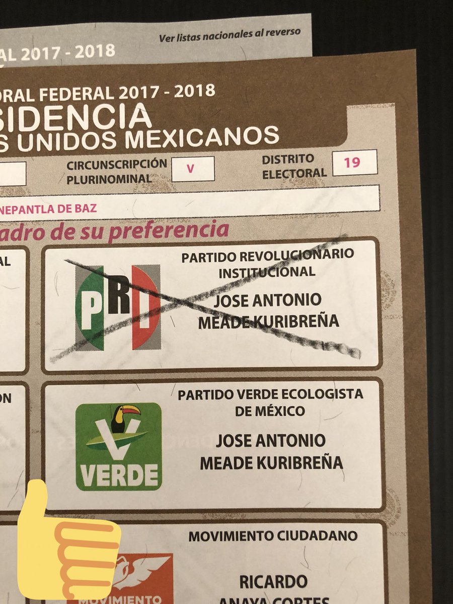 fenixorta's tweet photo. Sin dudar !!! Mexico   Hoy gana MEADE  !!!! @JoseAMeadeK #pepepresidente #meade2018 https://t.co/lVbfGnJB1L