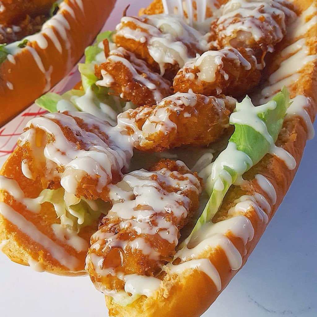 Coconut Shrimp Po’ Boy From the Kona Dog Food Truck!! 😋🍤👌 #Orlando #Foodie