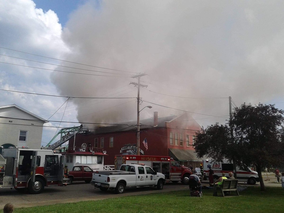 WOWK13News's tweet photo. Multiple fire crews responding to a fire at the Point Pleasant River Museum. https://t.co/UeHcdUpmZH