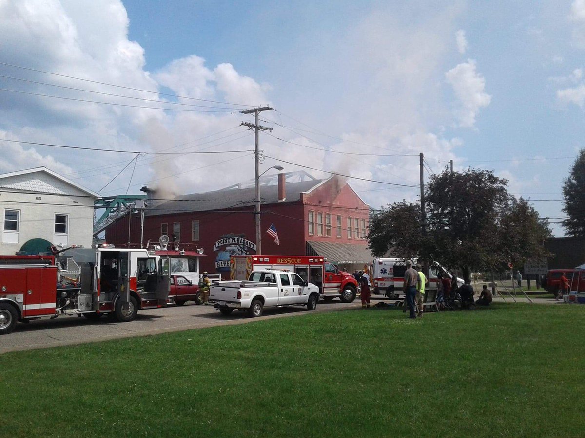 WOWK13News's tweet photo. Multiple fire crews responding to a fire at the Point Pleasant River Museum. https://t.co/UeHcdUpmZH