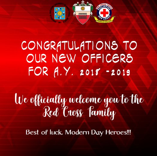 USTRCYC_AMV's tweet photo. We are proud to introduce our officers for AY 2018 - 2019. May you continue our legacy of humanitarian service, and spreading the knowledge of first aid, disaster management, and health to everyone.
Best of luck, modern day heroes
#OneAMVOneRCYC #RedCrossYouthHeroes https://t.co/xfk2NEMV1o