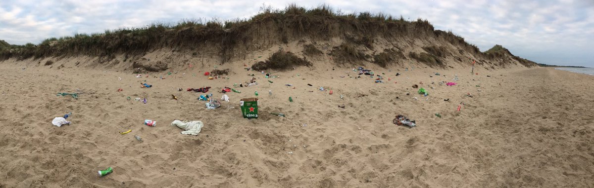 Footage shared by Brittas Bay Beach Care in Wicklow shows the aftermath of beach goers over the weekend . I’ll have more on @3NewsIreland at 5.30.