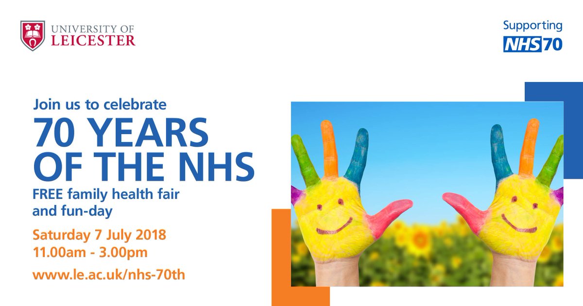Join us on campus in Leicester this Saturday to celebrate #NHS70 anniversary at a FREE family fun day! Find out more about the event: ow.ly/qLyw30kOf9v