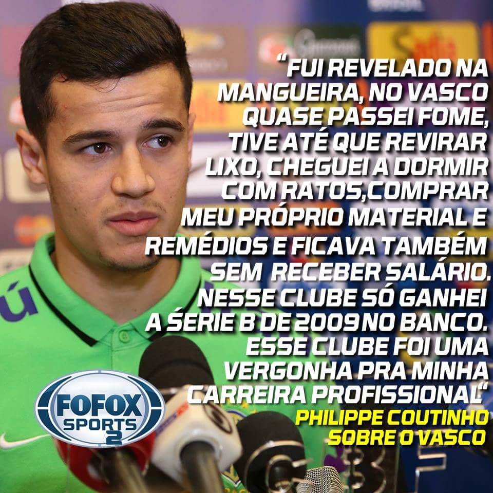 ViniciusJrl11's tweet image. Comovente a história do Philippe Coutinho no Vasco