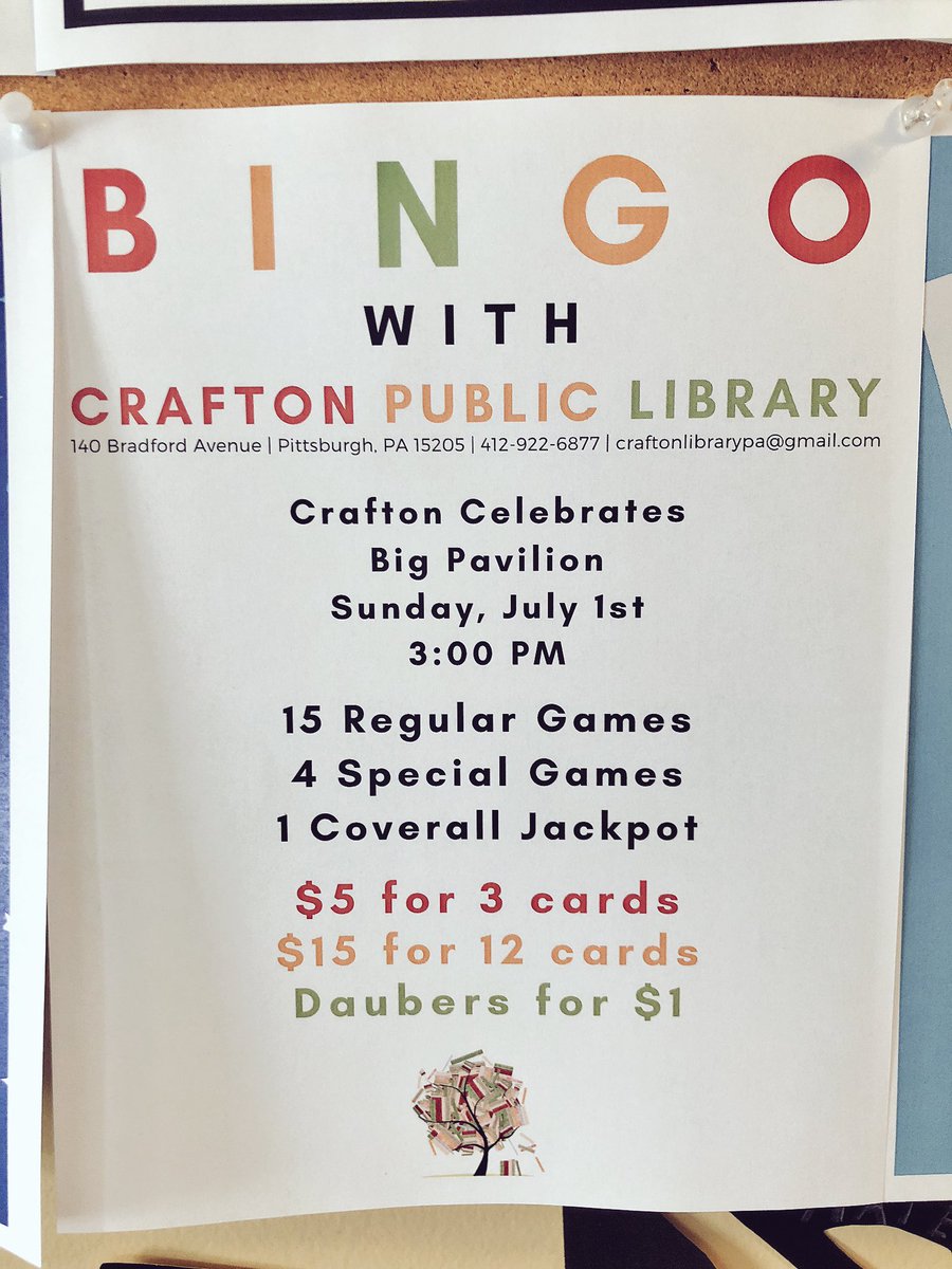 crafton_library's tweet image. It’s almost time!!! Catch us calling B13 (probably) at Crafton Celebrates in ONE HOUR!!!