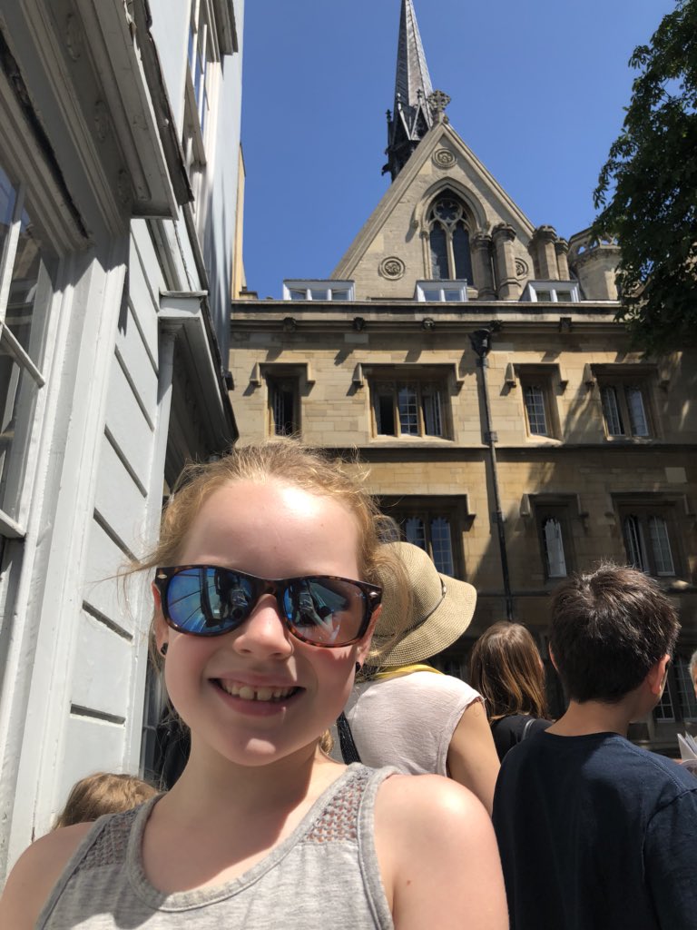 dreleanormackey's tweet photo. @PhilipPullman , our own Lyra loved seeing where her namesake climbed the roof. Thx for the inspiration. https://t.co/l5YKc3wlQw