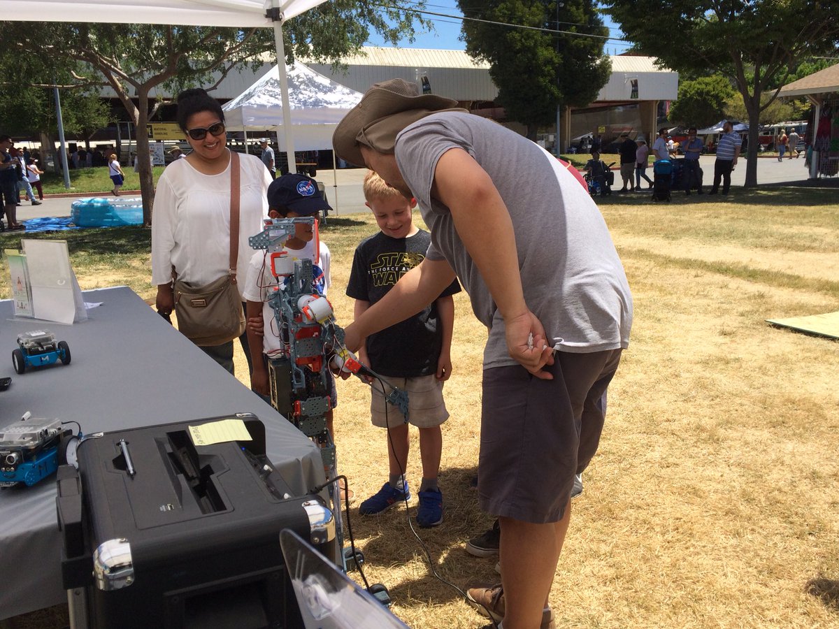 TriVCoderDojo's tweet photo. One visit us at the Alameda County Fair in the STEAM area! #TriVCD has a booth with @scratch coding and mechanoid the robot! https://t.co/10VrjzlsIZ