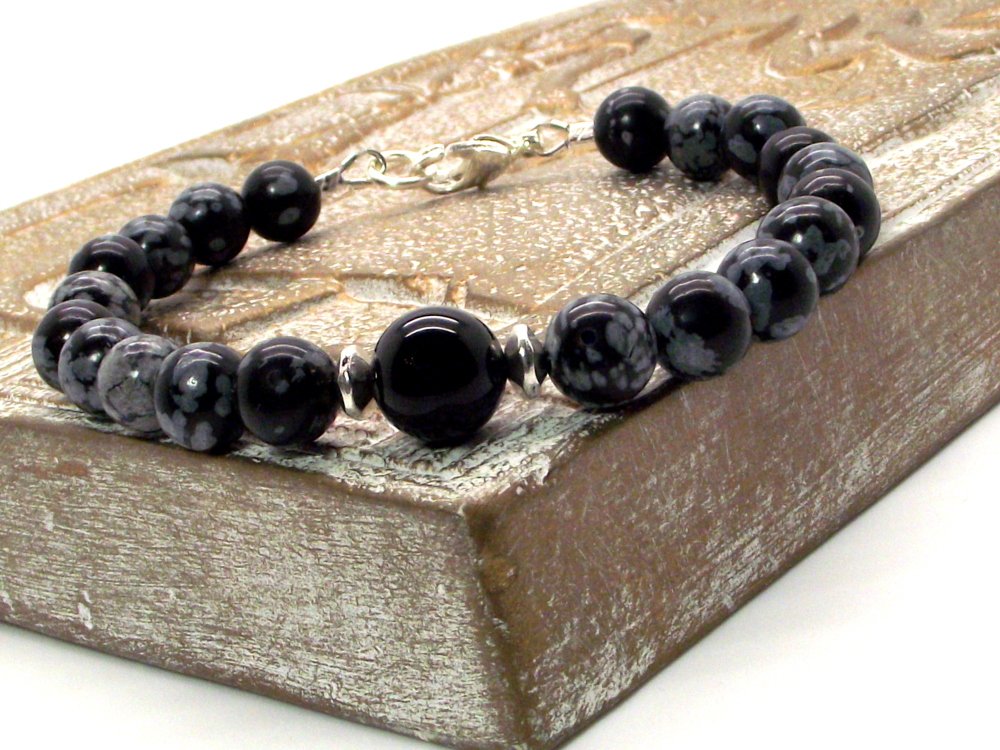 DesignsbyAudrey's tweet photo. Mens Snowflake Obsidian &amp; Onyx Bracelet  #DesignedbyAudrey -
 https://t.co/GxBYlb14f7 via #Etsy Men's handmade jewelry and accessories.  Custom orders welcomed. https://t.co/HUbk9mEYgN https://t.co/Tbg0DRhiT5