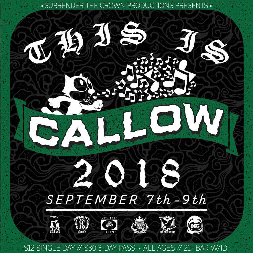 This is Callow 2018!  September 7th, 8th &amp; 9th at The Charleston in Bremerton, WA!  #thisiscallow #thecharleston #bremertonwa #deathcore #emo #hardcore #metalcore #poppunk #punk  #sadboy #birdattackrecords #innerstrengthrecords #invoguerecords #victoryrecords #riserecords #fest