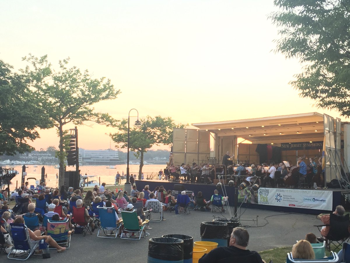 njsymphony's tweet photo. Beautiful setting for the final summer parks concert! #NJSO #NJSOsummer #SummerParks #MarinePark #RedBank #NJ #NewJersey https://t.co/7pHRgpYW4k