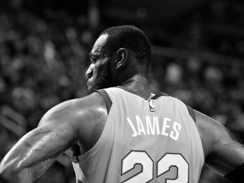 black and white lebron james