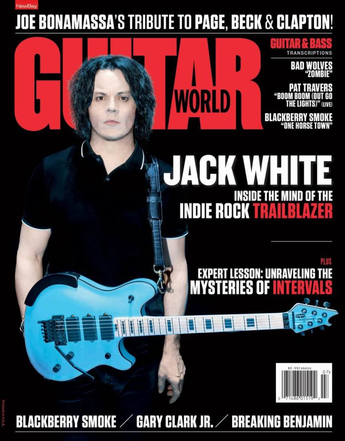 jack white black and blue guitar