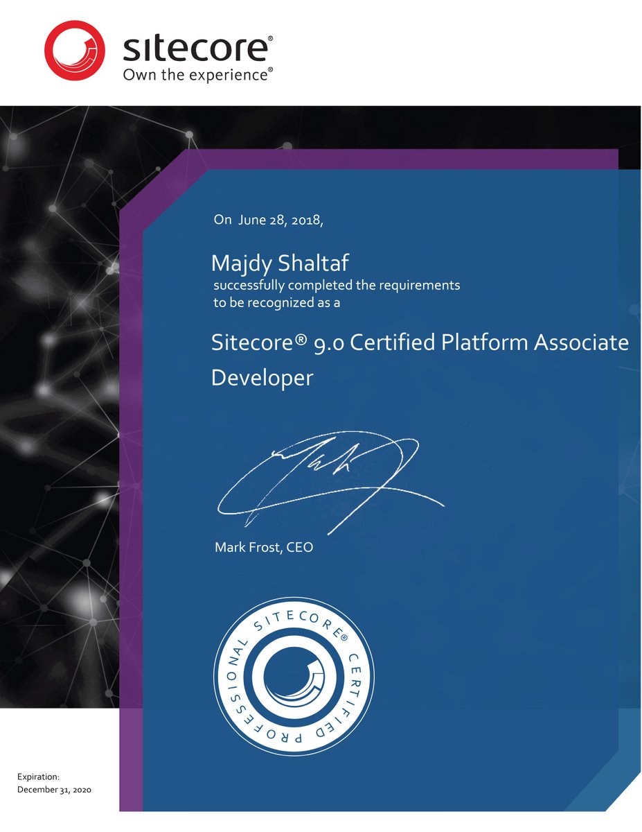 TanasukTech's tweet photo. Congratulations to our @AhmedAburabi and @majdyshaltaf who just became a #Sitecore 9 certified platform associate developer! 🎉🎉🎉🎉
@TanasukTech #TanasukTech https://t.co/LaRmvSAbPX