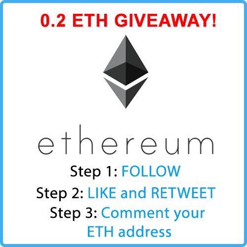 CryptoNews724_'s tweet photo. I will choose 10 random followers to win 0.2 ETH.

For a chance to win:

1. Follow.
2. Like and Retweet.
3. Comment your ETH address.

#airdrop #bounty #freetoken #freecoin #bitcoin #ico #cryptocurrency #btc #crypto #Ethereum #giveaway #airdrops #eth $btc #ERC20 https://t.co/ZwoObuvo9C