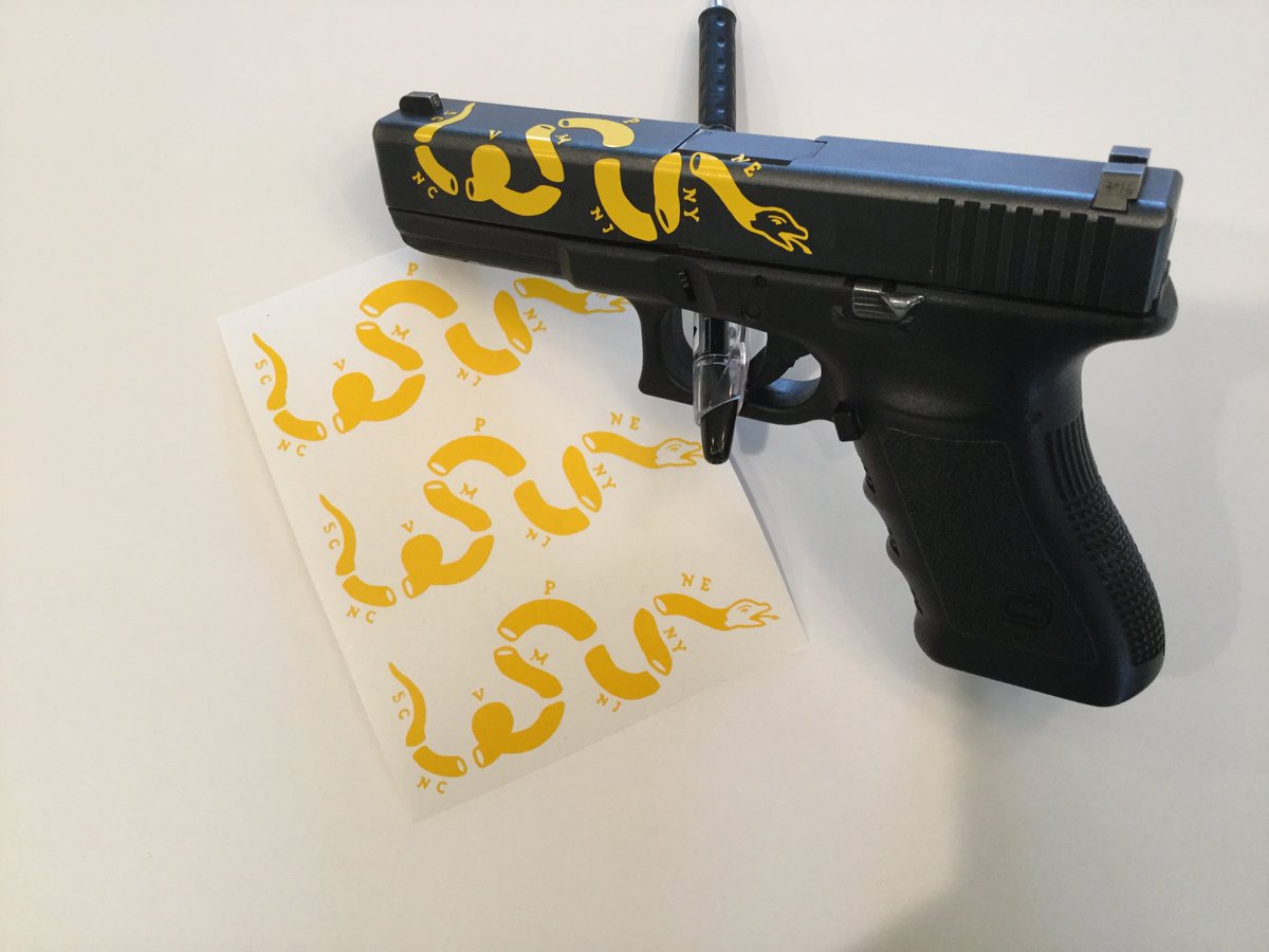 Dangerously1776's tweet photo. I have another use for our Join or Die Snake Deluxe mag sticker 3 pack! Order in Stencil Vinyl today only at https://t.co/8WctKuOzPd. #cerakotethatshit, #cerakote, #duracoat, #duracoating, #pewpewpew, #pewpew, #shooting, #glock, #glock19, #vinylweaponstickers, #joinordie https://t.co/cUulAtV8Bg
