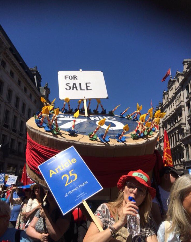 BecknCol's tweet photo. Our fnished #birthday-cake on #March #ourNHS70 #Free4allForever our  vulture, Jeremy H, turned up too #NHS #NHSat70 #NHS70 https://t.co/AHhjeASZMB