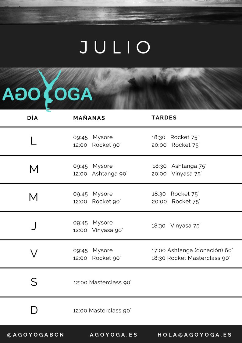 Arranca Julio en Agoyoga!👙💛 - mailchi.mp/efff3e6ae014/a… #rocketyogahouse #rocketstudio #yogaenverano