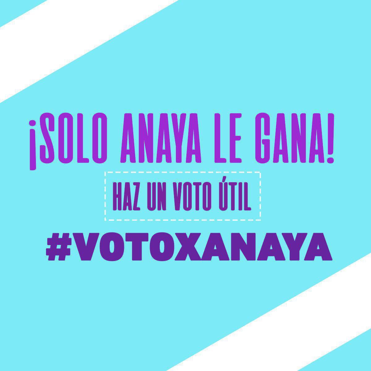 AldoRC10's tweet photo. Si quieres un cambio de verdad, #VotoXAnaya
Si quieres un México mejor, #VotoXAnaya
Si no quieres q siga el PRI, #VotoXAnaya
Si no quieres q gane AMLO, #VotoXAnaya
El único q tiene la oportunidad de ganarle a AMLO es @RicardoAnayaC 
#AnayaPresidente #Elecciones2018 https://t.co/eE81ILuesR