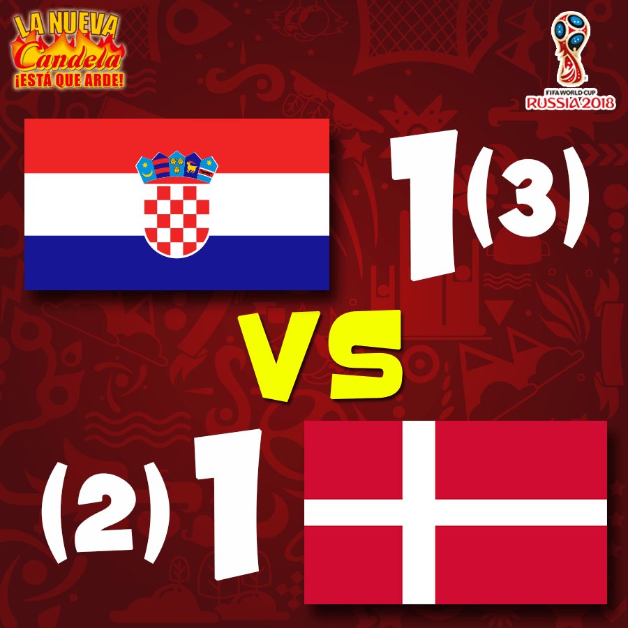 candela953fm's tweet photo. Terminó el partido de Croacia vs Dinamarca y estos son los resultados del partido https://t.co/77mPrJQ37J